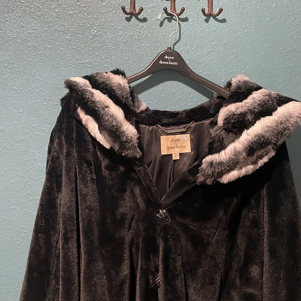 Dennis by Dennis Basso Gold, Super Soft Designer Faux Fur Coat, hood & collar-2x - Picture 6 of 12